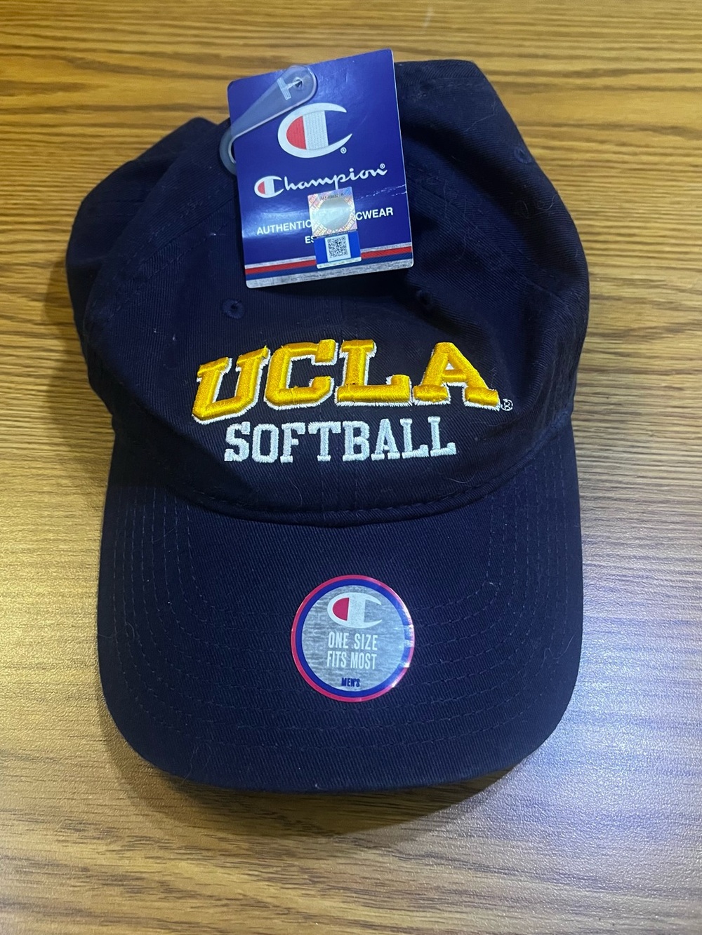 Champion Navy UCLA Softball Embroidered Cap with Yellow Logo NWT